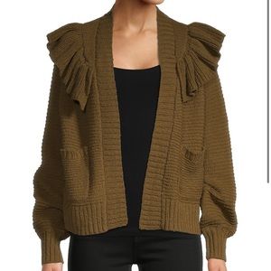 Madewell ruffle front cardigan XXS new with tags